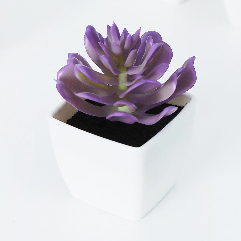 1pc 4in Mini Artificial Potted Plant, Artificial Succulent Plants, Small Plastic Plants For Desktop Window Desk Decor
