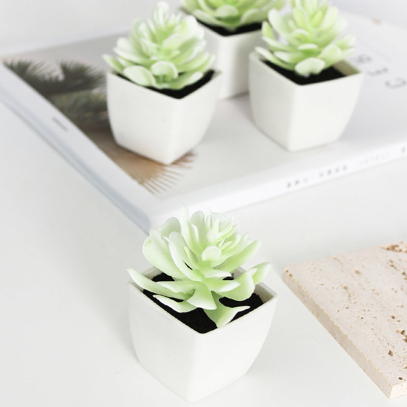 1pc 4in Mini Artificial Potted Plant, Artificial Succulent Plants, Small Plastic Plants For Desktop Window Desk Decor