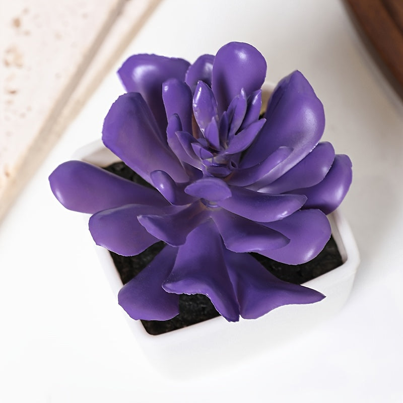 1pc 4in Mini Artificial Potted Plant, Artificial Succulent Plants, Small Plastic Plants For Desktop Window Desk Decor