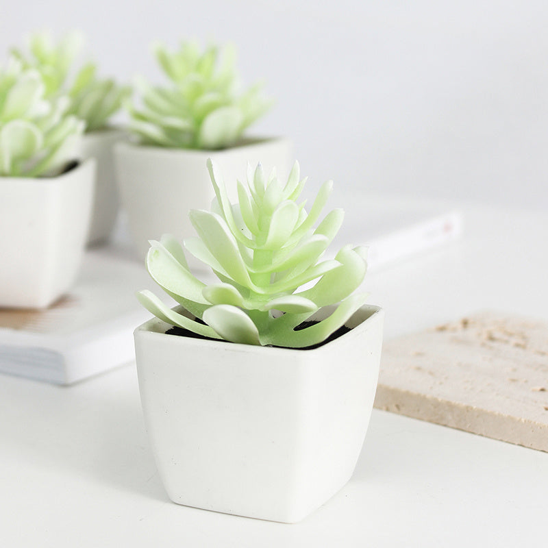 1pc 4in Mini Artificial Potted Plant, Artificial Succulent Plants, Small Plastic Plants For Desktop Window Desk Decor
