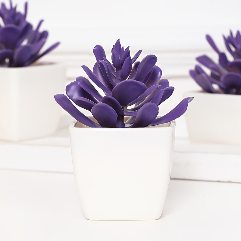 1pc 4in Mini Artificial Potted Plant, Artificial Succulent Plants, Small Plastic Plants For Desktop Window Desk Decor