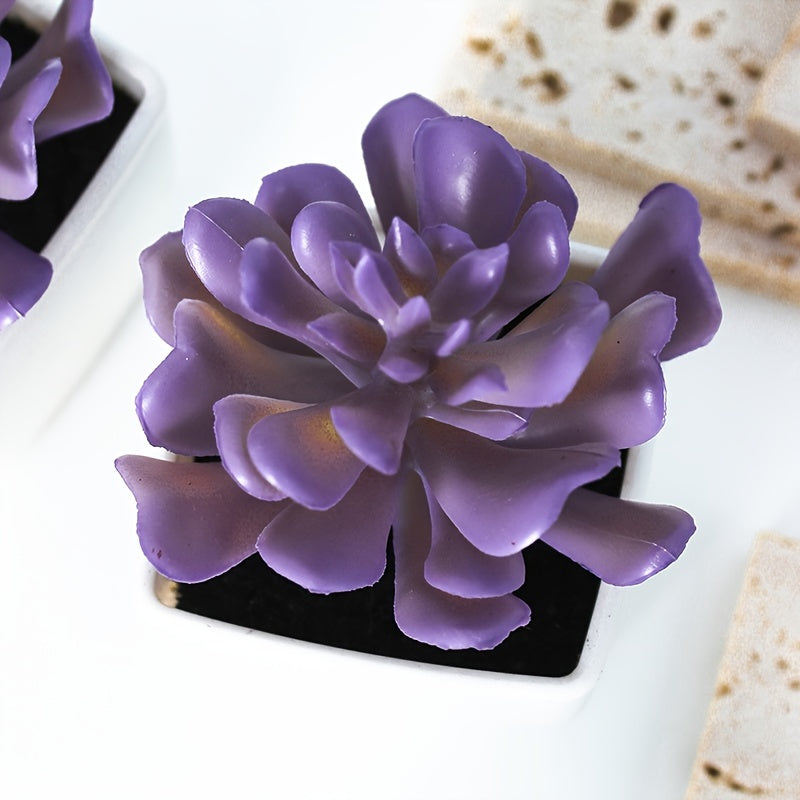 1pc 4in Mini Artificial Potted Plant, Artificial Succulent Plants, Small Plastic Plants For Desktop Window Desk Decor
