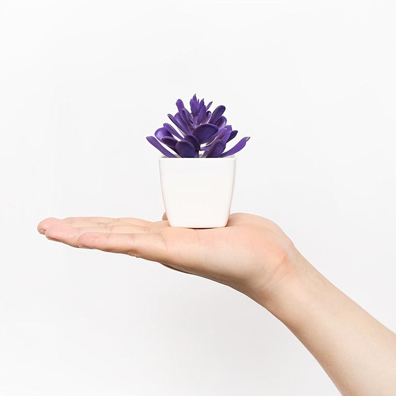 1pc 4in Mini Artificial Potted Plant, Artificial Succulent Plants, Small Plastic Plants For Desktop Window Desk Decor